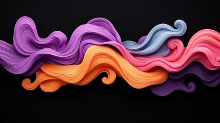 Creative colorful waves abstract art digital design modern aesthetics close-up expression