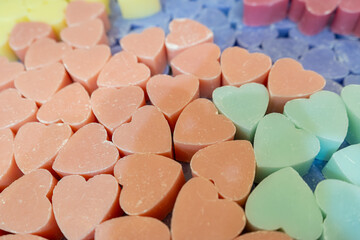 Colorful Heart Soap Bar, Body Care Cosmetic, Flavored Soapy Detergent, Solid Shampoo