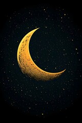 Naklejka premium Crescent shaped partial lunar eclipse in the night sky
