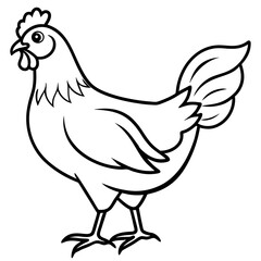 Modern Rooster Line Art