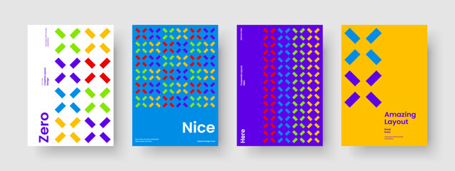 Fototapeta premium Modern Book Cover Template. Isolated Banner Design. Geometric Report Layout. Background. Flyer. Brochure. Business Presentation. Poster. Handbill. Catalog. Pamphlet. Advertising. Magazine