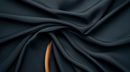 Fototapeta premium Unfolding textures of dark fabric studio setting abstract photography close-up view