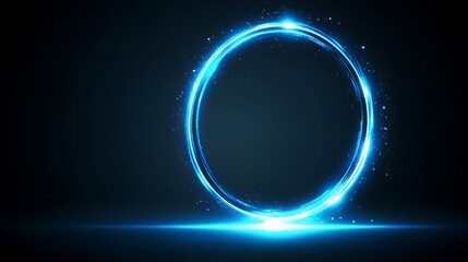 Fototapeta premium Glowing Blue Circular Light Abstract Design