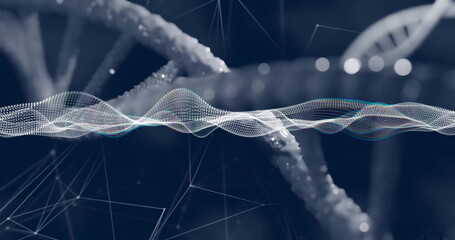 Image of dna strand and data processing