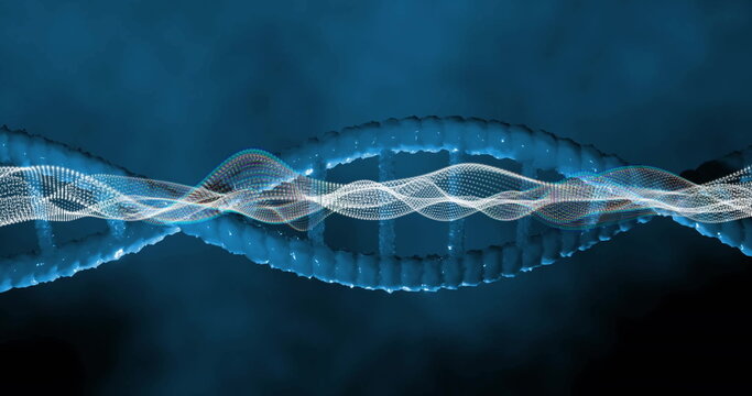 Image of dna strand and data processing