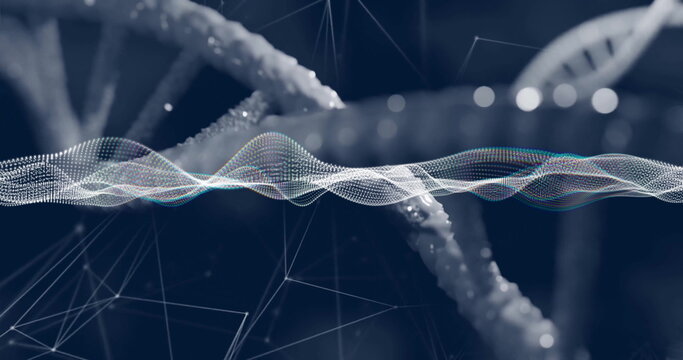 Image of dna strand and data processing