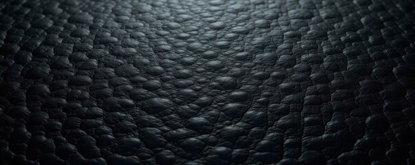 Deep black leather, rich texture, subtle shine, retro, wrinkled