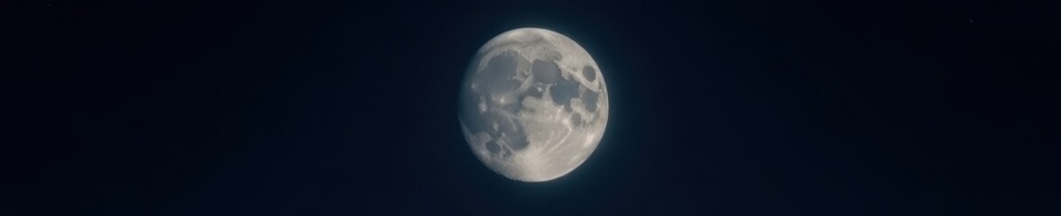 Fototapeta premium High-resolution full moon dominates inky black night sky, celestial, night sky, peaceful