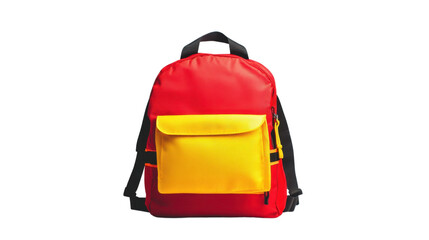 Red backpack isolated on white background