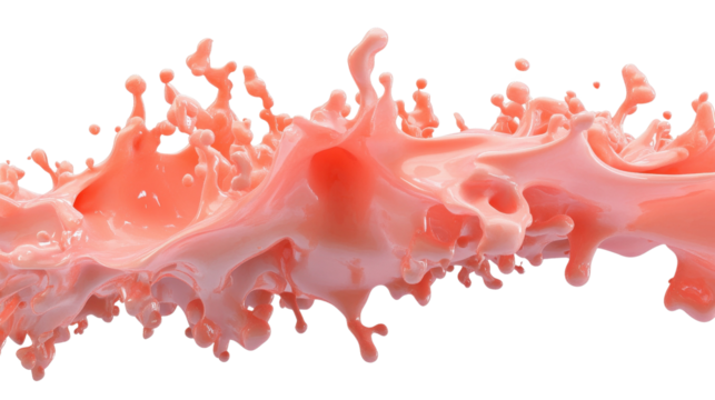 Red paint splash with a grunge and artistic design, featuring liquid drops and bold color splashes