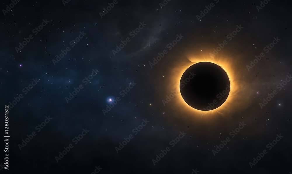 Aufkleber a stunning image of a solar eclipse viewed from deep space showcasing a luminous corona.