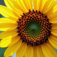 Abstract golden sunflower spiral, vibrant nature backdrop, hue, art, luxury