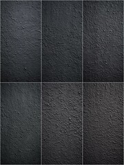 Fototapeta premium A black and white photo of a wall with a rough texture. The photo is a collage of four different images of the same wall. Scene is somber and contemplative