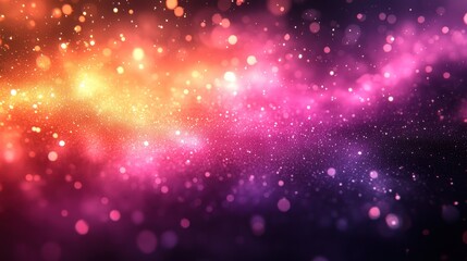 Obraz premium Abstract colorful bokeh background with glowing particles and vibrant colors.