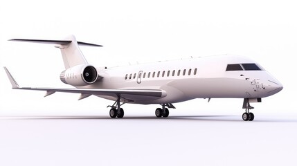 Obraz premium Luxury jet takeoff private airport aircraft showcase minimalist setting side view aviation elegance
