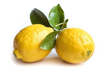 Fresh two lemon isolated on white background