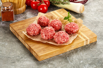 Raw beef meatball minced meat