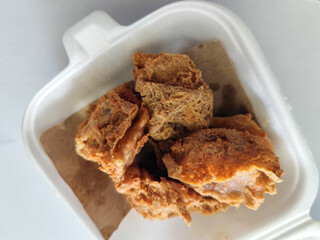 Tahu walik. Tahu walik traditional Indonesian food. Tahu walik traditional Indonesian food, in a styrofoam box.