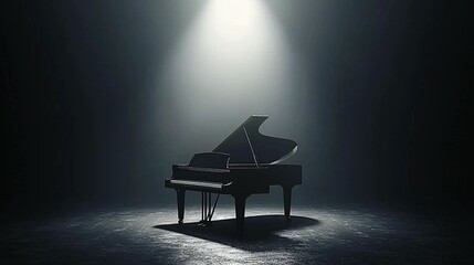 Grand Piano in Spotlight