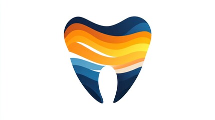 Abstract colorful tooth icon design.