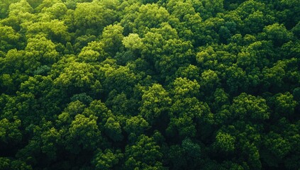 Lush forest canopy, aerial view