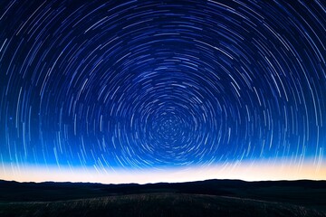 Fototapeta premium Star orbit rotation and the brilliant cosmic picture of the Milky Way