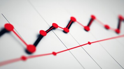 Abstract representation of a financial growth chart with red and black lines indicating trends