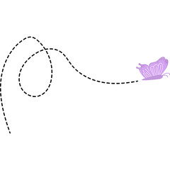 Flying Butterfly with Dotted Line