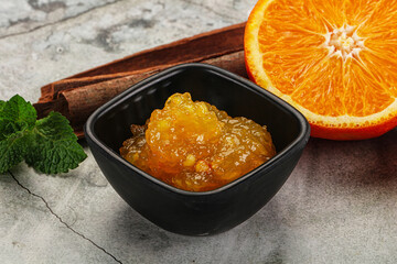 Tasty homemade Orange jam in the bowl