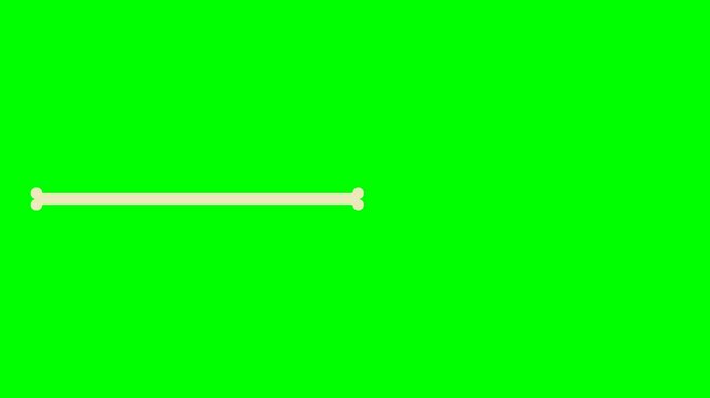 loading progress bar animation with bone shape in green screen background