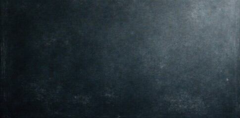 Wide black wood chalkboard surface; grey textured backdrop , menu, aged