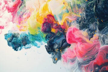 Colorful ink swirling in abstract display