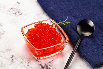 Luxury red caviar salmon fish