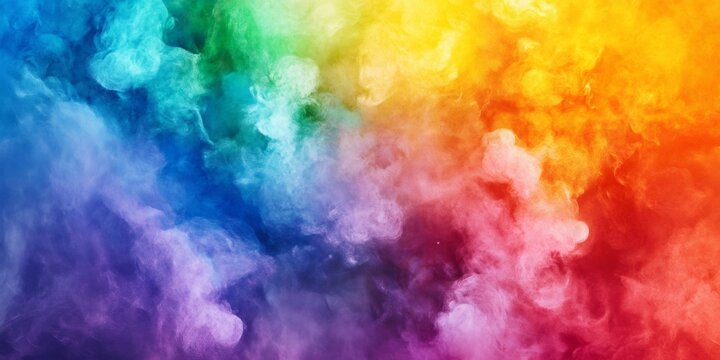 Colorful smoke creating abstract rainbow gradient background