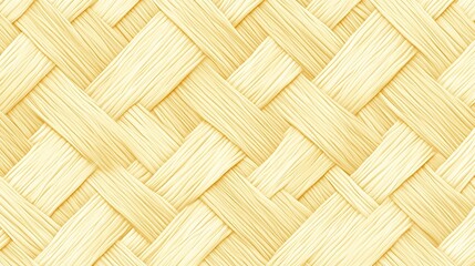 Woven light-yellow bamboo texture background, seamless pattern