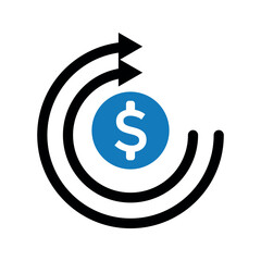 Money transfer currency icon.