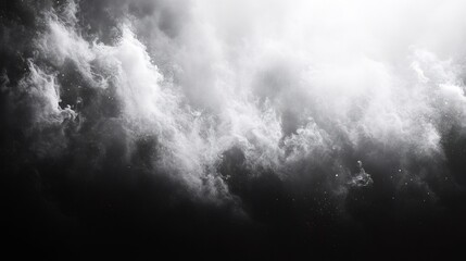 Obraz premium White smoke rising from darkness creating abstract shapes