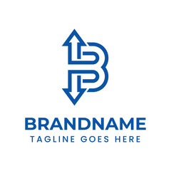 Letter B Exchange Arrow Logo, for finance, trade, logistics