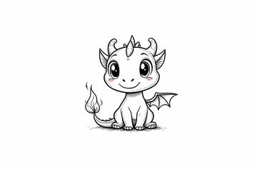 Baby Dragon Coloring Pages for Kids &ndash; Cute Fantasy Creatures Line Art