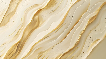 Obraz premium Abstract background with gold lines, light beige and cream colors. Abstract background with golden wavy lines pattern.
