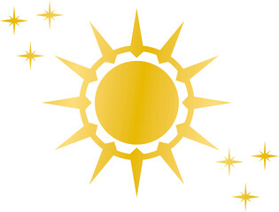 sunbrust golden element transparent background