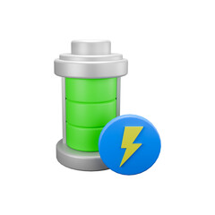 Obraz premium a 3D icon render Eco battery 