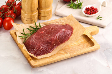 Raw beef meat uncocked steak