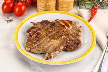 Grilled pork neck sirloin steak