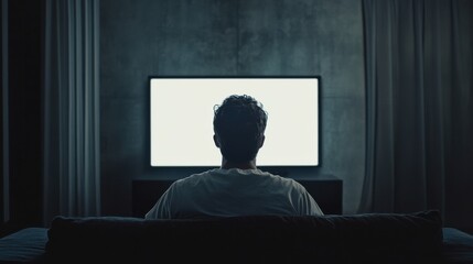 Worried user watching a news report about a health crisis. Featuring concern and fear