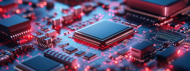 Fototapeta premium High Tech Microchip Production Cleanroom Circuit Board