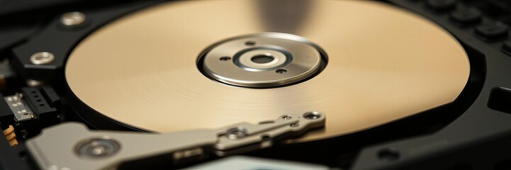 Close up shot of laptop disk drive, component, disk drive, macro