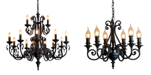 Elegant Decorative Chandeliers with Twisted Designs and Warm Light