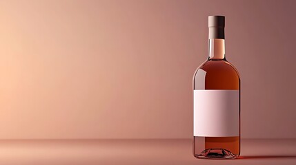 Elegant Rose Wine Bottle Mockup on a Peach Background
