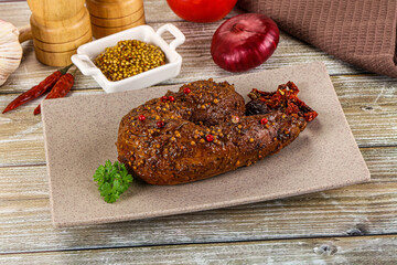 Baked pork tenderloin with mustard